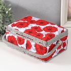 Шкатулка для рукоделия и шитья «Красные маки на белом», хранение ниток, иголок, мелочи, 24×16×11 см - Фото 7