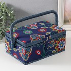 Шкатулка для рукоделия и шитья «Цветочная мозаика», хранение ниток, иголок, мелочи, 24×16×11 см - Фото 1