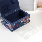 Шкатулка для рукоделия и шитья «Цветочная мозаика», хранение ниток, иголок, мелочи, 24×16×11 см - Фото 4