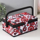 Шкатулка для рукоделия и шитья «Народный цветочный узор», хранение ниток, иголок, мелочи, 24×16×11 см - Фото 3