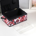 Шкатулка для рукоделия и шитья «Народный цветочный узор», хранение ниток, иголок, мелочи, 24×16×11 см - Фото 6