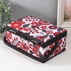 Шкатулка для рукоделия и шитья «Народный цветочный узор», хранение ниток, иголок, мелочи, 24×16×11 см - Фото 7