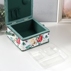 Шкатулка для рукоделия и шитья «Садовые цветы», хранение ниток, иголок, мелочи, 20×20×11 см - Фото 4