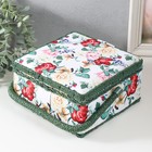 Шкатулка для рукоделия и шитья «Садовые цветы», хранение ниток, иголок, мелочи, 20×20×11 см - Фото 5