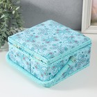 Шкатулка для рукоделия и шитья «Бабочки и цветочки на голубом», хранение ниток, иголок, мелочи, 20×20×11 см - Фото 5