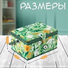 Шкатулка для рукоделия и шитья «Летние цветы на зелёном», хранение ниток, иголок, мелочи, 19×26×14.5 см - Фото 2