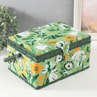 Шкатулка для рукоделия и шитья «Летние цветы на зелёном», хранение ниток, иголок, мелочи, 19×26×14.5 см - Фото 3