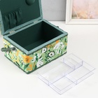 Шкатулка для рукоделия и шитья «Летние цветы на зелёном», хранение ниток, иголок, мелочи, 19×26×14.5 см - Фото 6