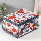 Шкатулка для рукоделия и шитья «Летние цветы на белом», хранение ниток, иголок, мелочи, 19×26×14.5 см - Фото 3