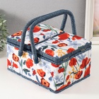 Шкатулка для рукоделия и шитья «Летние цветы на белом», хранение ниток, иголок, мелочи, 19×26×14.5 см - Фото 8