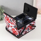 Шкатулка для рукоделия и шитья «Народный цветочный узор», хранение ниток, иголок, мелочи, 19×26×14.5 см - Фото 5