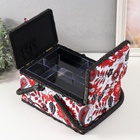 Шкатулка для рукоделия и шитья «Народный цветочный узор», хранение ниток, иголок, мелочи, 19×26×14.5 см - Фото 6