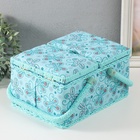 Шкатулка для рукоделия и шитья «Бабочки и цветочки на голубом», хранение ниток, иголок, мелочи, 19×26×14.5 см - Фото 3