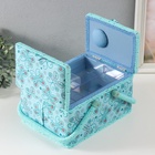Шкатулка для рукоделия и шитья «Бабочки и цветочки на голубом», хранение ниток, иголок, мелочи, 19×26×14.5 см - Фото 5