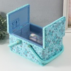 Шкатулка для рукоделия и шитья «Бабочки и цветочки на голубом», хранение ниток, иголок, мелочи, 19×26×14.5 см - Фото 6