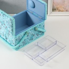 Шкатулка для рукоделия и шитья «Бабочки и цветочки на голубом», хранение ниток, иголок, мелочи, 19×26×14.5 см - Фото 7