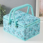 Шкатулка для рукоделия и шитья «Бабочки и цветочки на голубом», хранение ниток, иголок, мелочи, 19×26×14.5 см - Фото 8