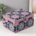 Шкатулка для рукоделия и шитья «Цветы калейдоскопа», хранение ниток, иголок, мелочи, 19×26×14.5 см - Фото 3