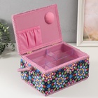 Шкатулка для рукоделия и шитья «Цветы калейдоскопа», хранение ниток, иголок, мелочи, 19×26×14.5 см - Фото 5