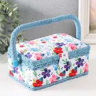 Шкатулка для рукоделия и шитья «Цветение на белом», хранение ниток, иголок, мелочи, 18×12×9.5 см - Фото 3