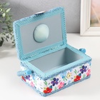 Шкатулка для рукоделия и шитья «Цветение на белом», хранение ниток, иголок, мелочи, 18×12×9.5 см - Фото 5