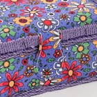 Шкатулка для рукоделия и шитья «Нарисованные цветы на синем», хранение ниток, иголок, мелочи, 18×12×9.5 см - Фото 2