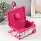 Шкатулка для рукоделия и шитья «Акварельные цветы», хранение ниток, иголок, мелочи, 18×12×9.5 см - Фото 3