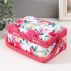 Шкатулка для рукоделия и шитья «Акварельные цветы», хранение ниток, иголок, мелочи, 18×12×9.5 см - Фото 4