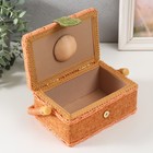 Шкатулка для рукоделия и шитья «Зелёно-оранжевая», хранение ниток, иголок, мелочи, 18×12×9.5 см - Фото 3