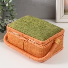 Шкатулка для рукоделия и шитья «Зелёно-оранжевая», хранение ниток, иголок, мелочи, 18×12×9.5 см - Фото 4