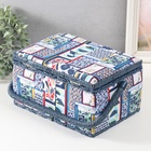 Шкатулка для рукоделия и шитья «Пэчворк. Синие цветы», хранение ниток, иголок, мелочи, 19×26×14.5 см - Фото 7