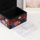 Шкатулка для рукоделия и шитья «Пэчворк. Узоры», хранение ниток, иголок, мелочи, 19×26×14.5 см - Фото 4