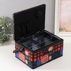 Шкатулка для рукоделия и шитья «Пэчворк. Узоры», хранение ниток, иголок, мелочи, 19×26×14.5 см - Фото 5