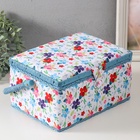 Шкатулка для рукоделия и шитья «Цветение на белом», хранение ниток, иголок, мелочи, 19×26×14.5 см - Фото 3