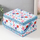 Шкатулка для рукоделия и шитья «Цветение на белом», хранение ниток, иголок, мелочи, 19×26×14.5 см - Фото 5