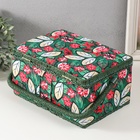 Шкатулка для рукоделия и шитья «Пуансеттия на зелёном», хранение ниток, иголок, мелочи, 19×26×14.5 см - Фото 7