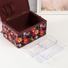 Шкатулка для рукоделия и шитья «Цветочный сад в ночи», хранение ниток, иголок, мелочи, 19×26×14.5 см - Фото 6