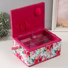 Шкатулка для рукоделия и шитья «Акварельные цветы», хранение ниток, иголок, мелочи, 19×26×14.5 см - Фото 5