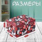 Шкатулка для рукоделия и шитья «Пуансеттия на чёрном», хранение ниток, иголок, мелочи, 19×26×14.5 см - Фото 2