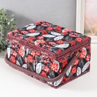 Шкатулка для рукоделия и шитья «Пуансеттия на чёрном», хранение ниток, иголок, мелочи, 19×26×14.5 см - Фото 7
