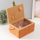 Шкатулка для рукоделия и шитья «Зелёно-оранжевая», хранение ниток, иголок, мелочи, 19×26×14.5 см - Фото 5