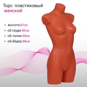 Торс женский удлиненный, 85×60×88 см, цвет телесный