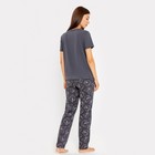 Комплект домашний женский (футболка, брюки), цвет графит, размер 42 (XS) - Фото 2