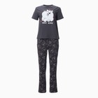 Комплект домашний женский (футболка, брюки), цвет графит, размер 42 (XS) - Фото 5