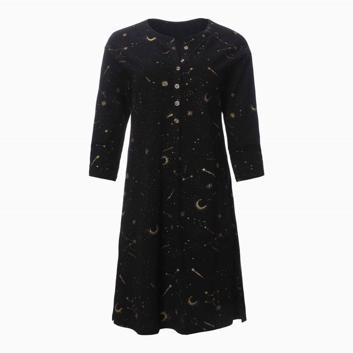 Платье женское домашнее, цвет чёрный, размер 50 (XL)