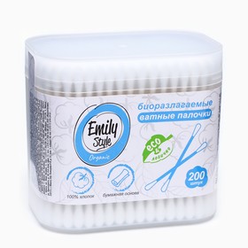 Ватные палочки Emily Style ORGANIC, банка 200 шт. 10116325