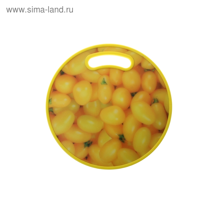Доска разделочная пластиковая Доляна «Жёлтые помидоры», d=30 см - Фото 1
