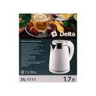 Чайник электрический DELTA  DL-1111, пластик, 1,7 л, 1500 Вт, белый - Фото 8