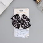 Набор для волос «Сьюзи», 7 шт.: зажим 8 см, 6 резинок 2.5 см, пятна стиль, чёрно-белый - Фото 1