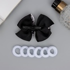 Набор для волос «Сьюзи», 7 шт.: зажим 8 см, 6 резинок 2.5 см, пятна стиль, чёрно-белый - Фото 2